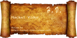 Hackel Vidor névjegykártya